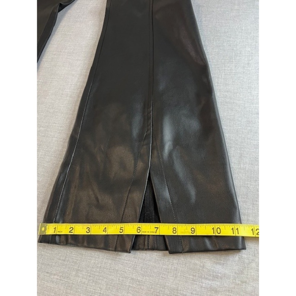 WE THE FREE Black Faux Leather Flare Split Leg Pants Womens Size 31 - Picture 7 of 12